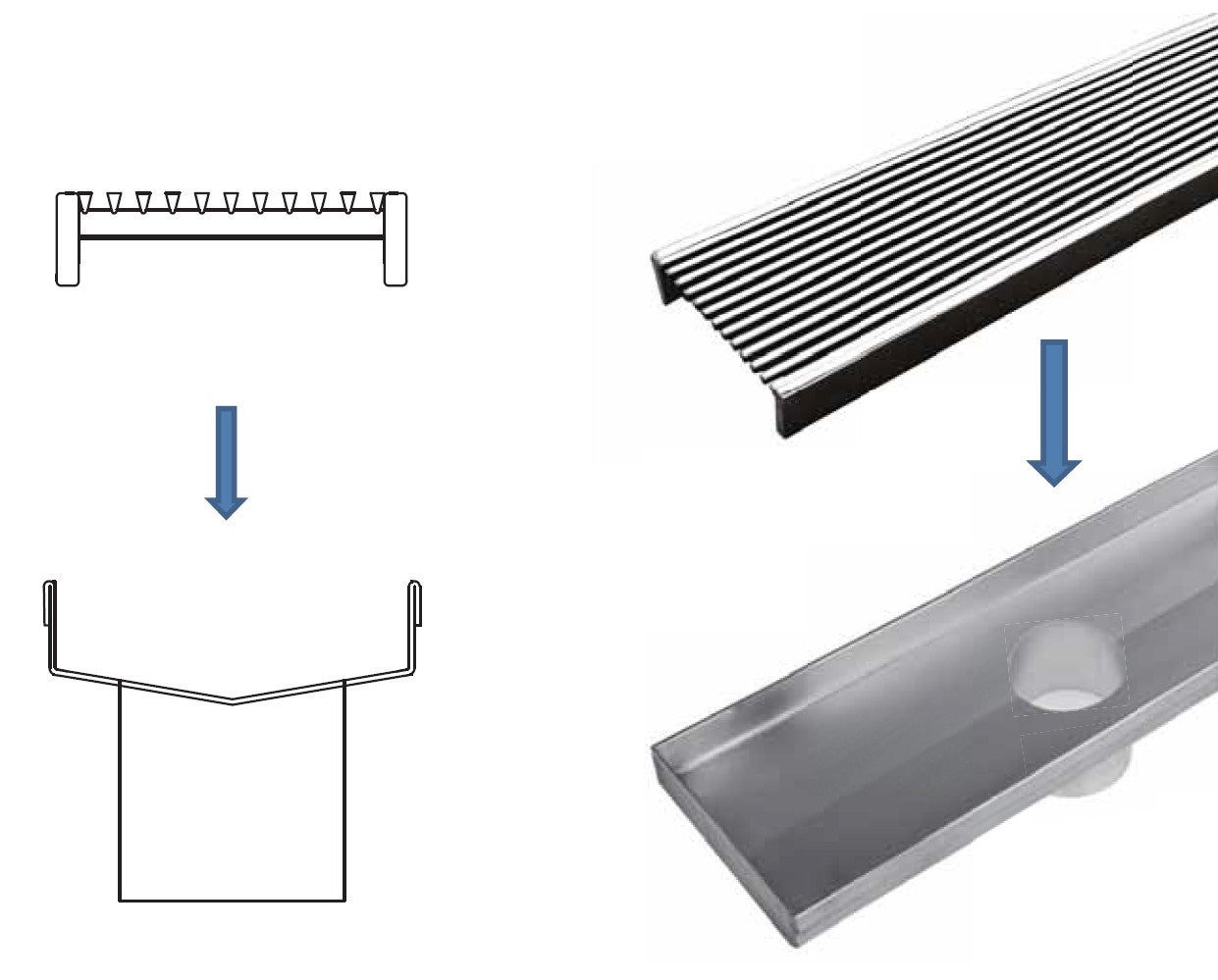 Wedge Wire Grate Tray with Hole GR 316 91 x 2400mm